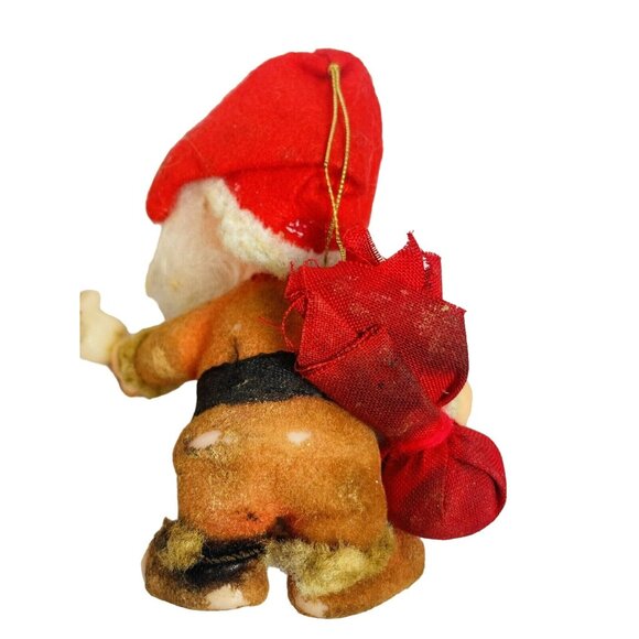 Dopey And Doc Santa Red Flocked Disney Christmas Collectible Ornament Vintage - Picture 6 of 14